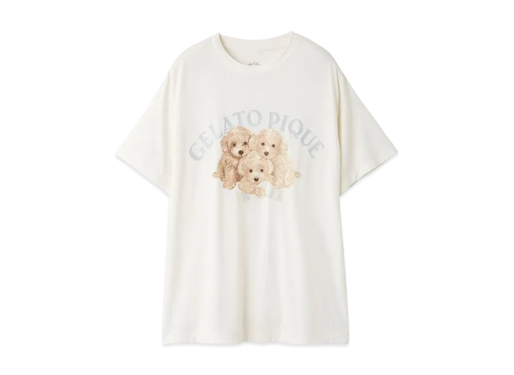 GELATO PIQUE Toy Poodle One Point T-Shirt "Off White"