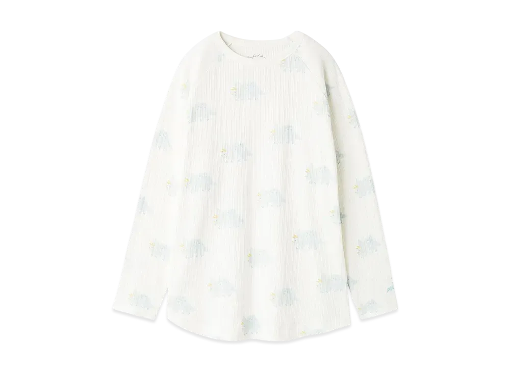 GELATO PIQUE Dinosaur Pattern Long T-Shirt "Off White"