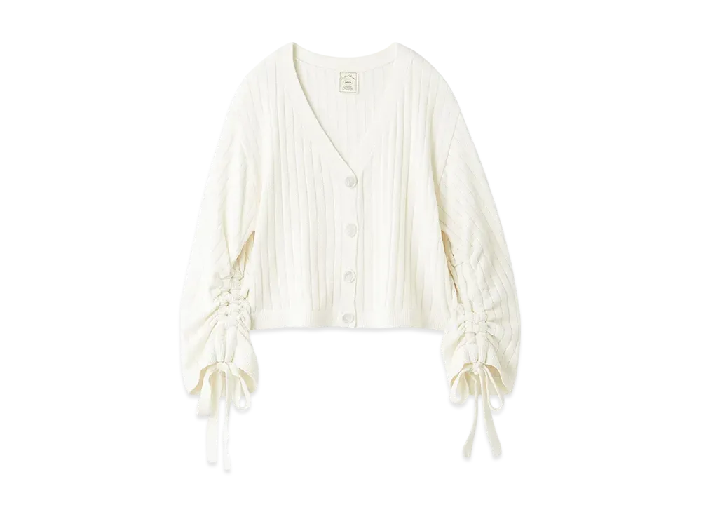 GELATO PIQUE Ribbed Cardigan "Off White"