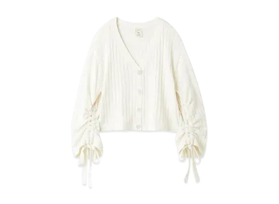 GELATO PIQUE Ribbed Cardigan "Off White"