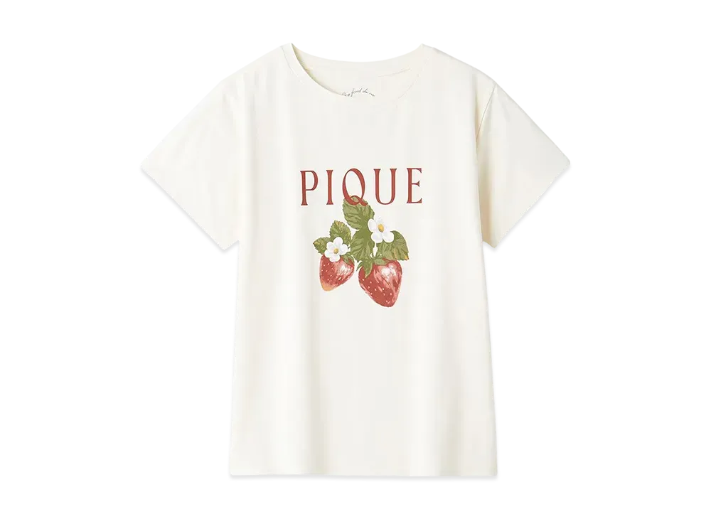 GELATO PIQUE Strawberry One Point T-Shirt "Off White"