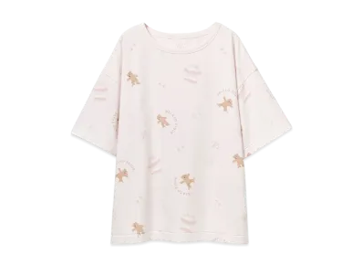GELATO PIQUE Washing Bear Pattern T-Shirt "Pink"