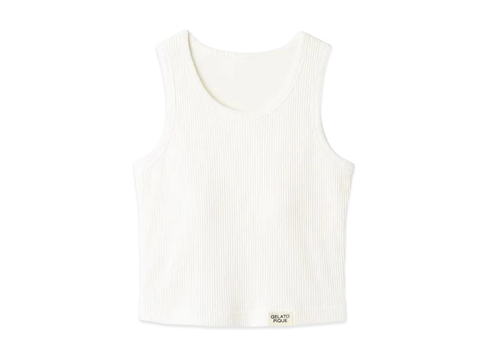 GELATO PIQUE Tank Top With Ribbed Cups "Off White"