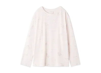 GELATO PIQUE White Tiger Pattern Long T-Shirt "Pink"