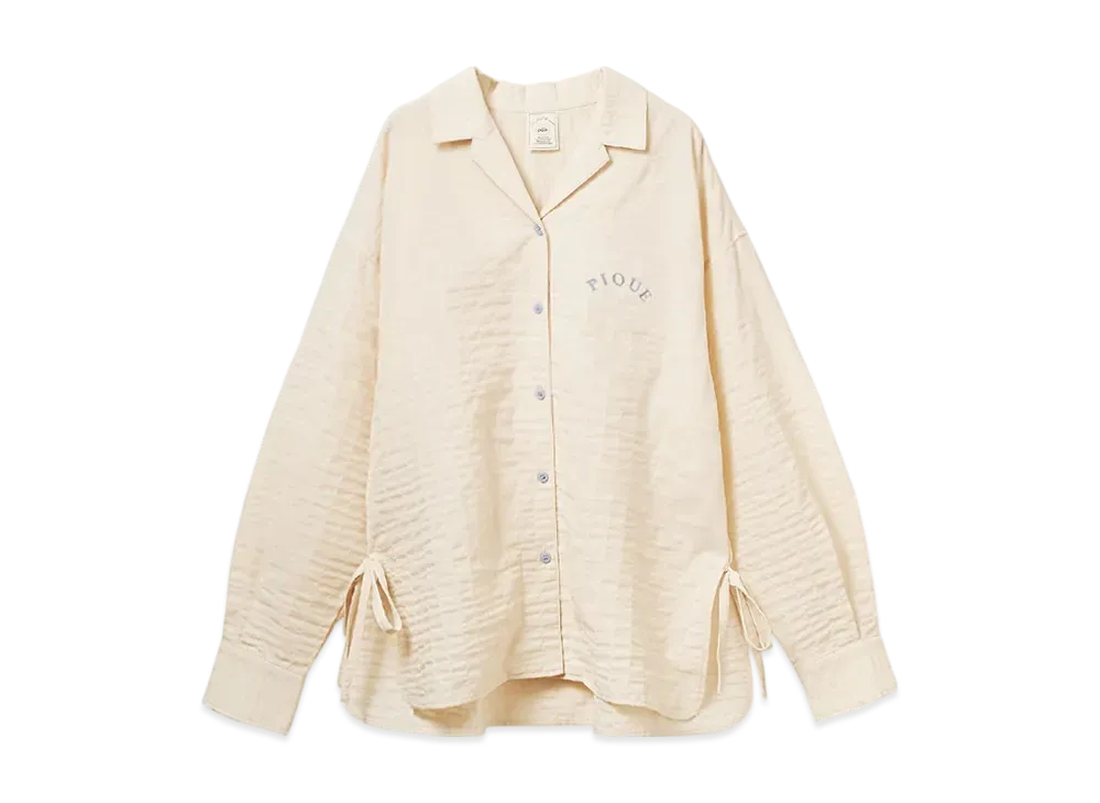 GELATO PIQUE Fabric Ribbon Shirt "Off White"