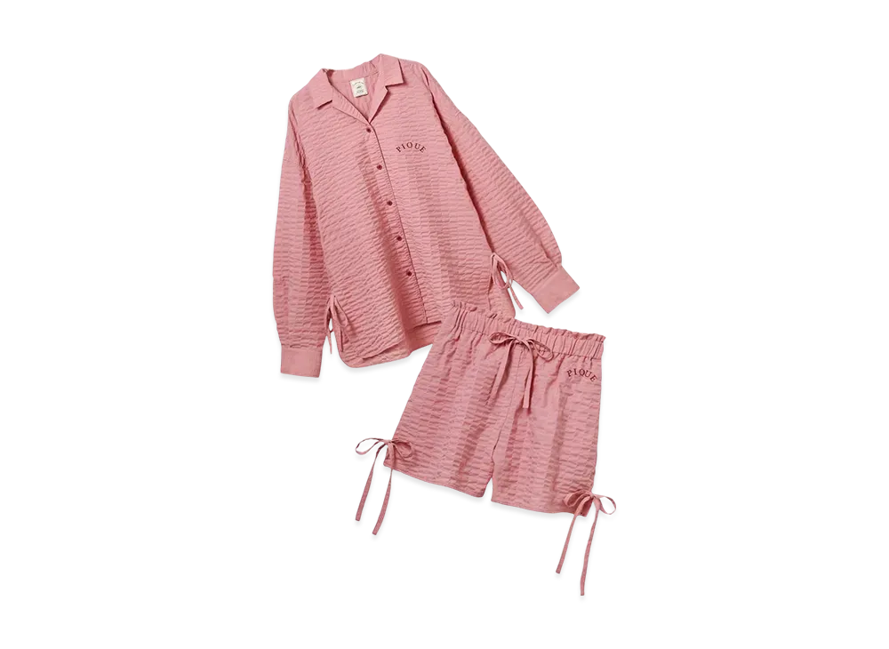 GELATO PIQUE Ribbon Shirt & Shorts Set "Pink"