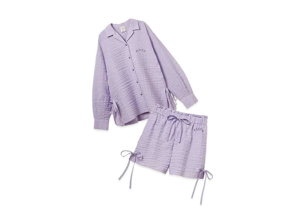 GELATO PIQUE Ribbon Shirt & Shorts Set "Lavender"