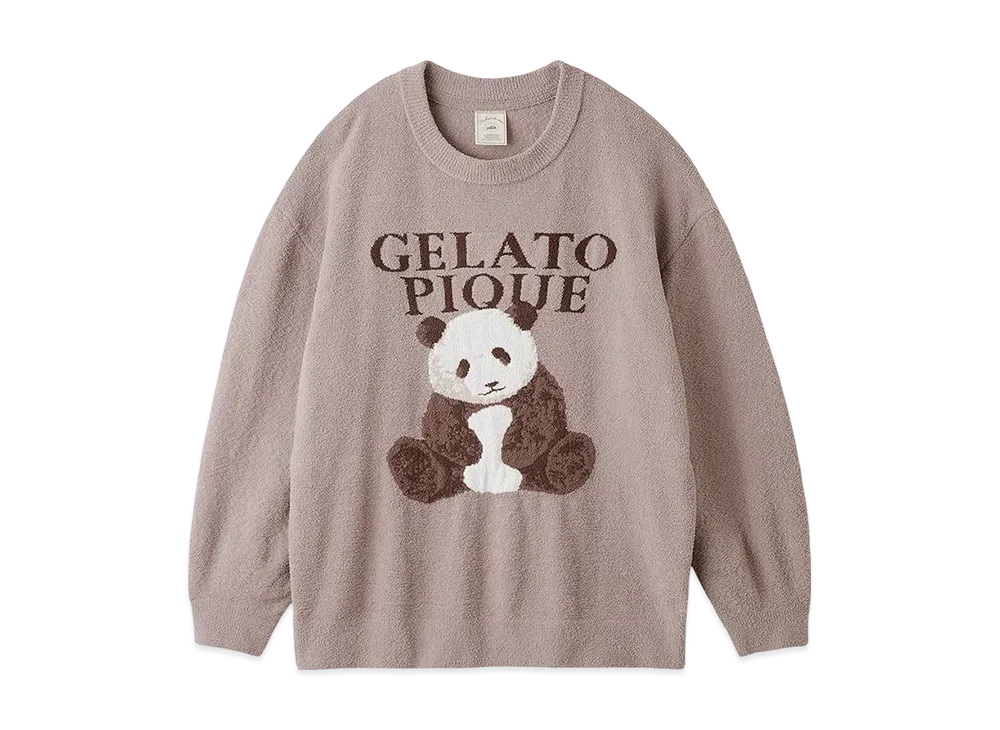 GELATO PIQUE Panda Jacquard Pullover "Brown"
