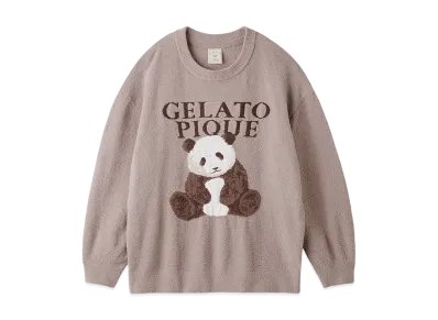 GELATO PIQUE Panda Jacquard Pullover "Brown"