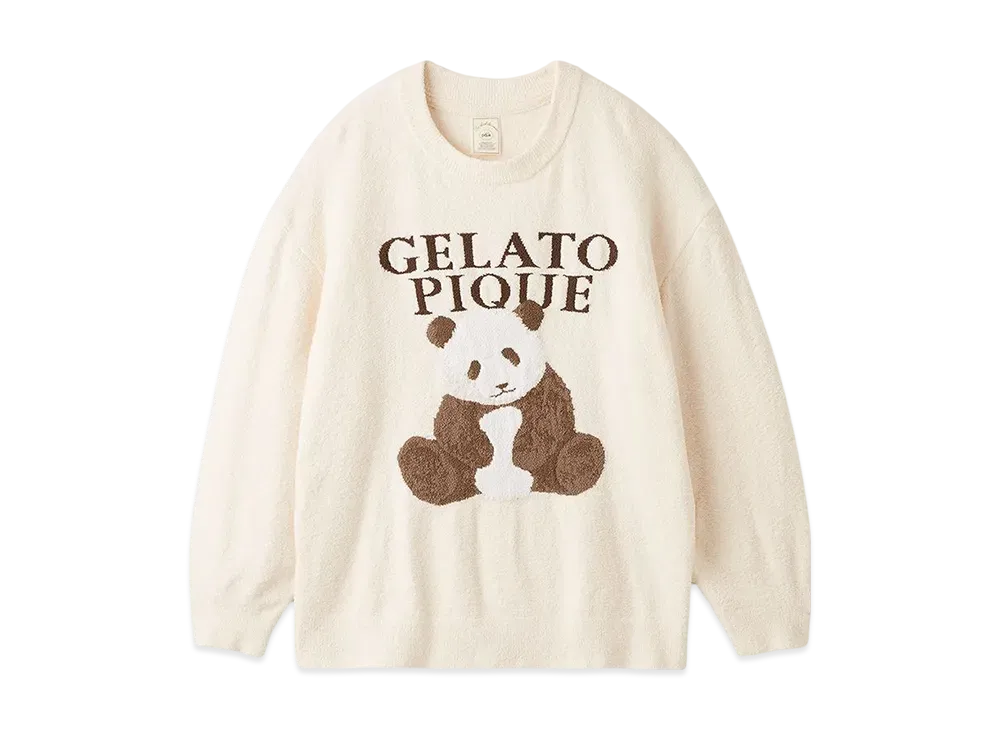 GELATO PIQUE Panda Jacquard Pullover "Off White"