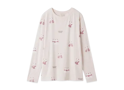 GELATO PIQUE Panda Pattern Long T-Shirt "Pink"