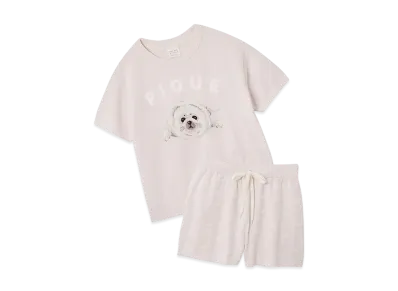 GELATO PIQUE Seal Jacquard Pullover & Shorts Set "Pink"