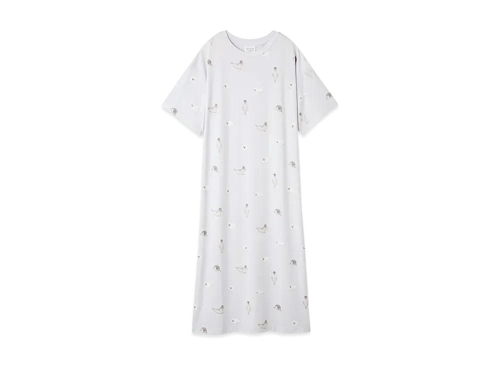 GELATO PIQUE Cool Feeling To The Touch Seal Pattern Dress "Blue"