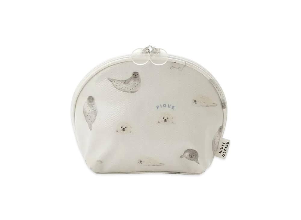 GELATO PIQUE Seal Pattern Coated Pouch "Off White"