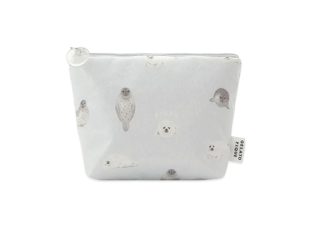GELATO PIQUE Seal Pattern Coated Tissue Pouch "Blue"