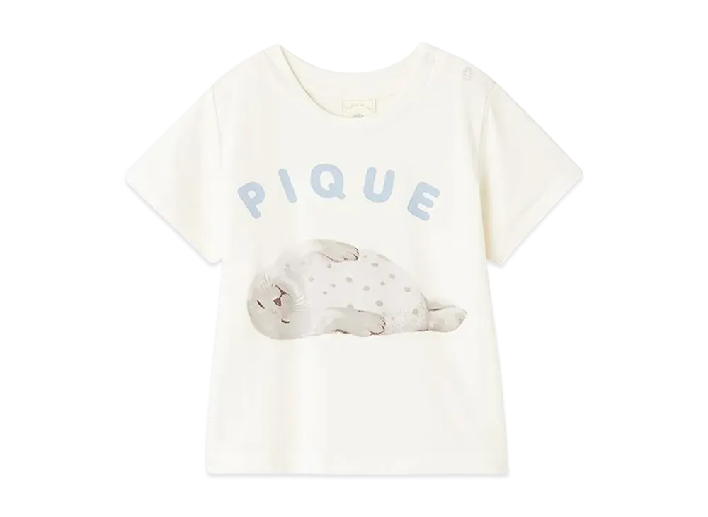 GELATO PIQUE Baby Cool Sensation To The Touch Seal One-Point T-Shirt "Off White"