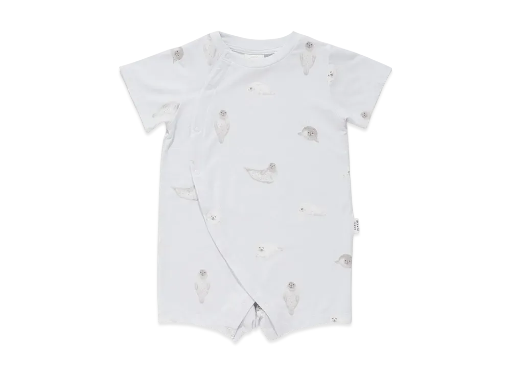 GELATO PIQUE Baby Cool Feeling To The Touch Seal Pattern Romper "Blue"