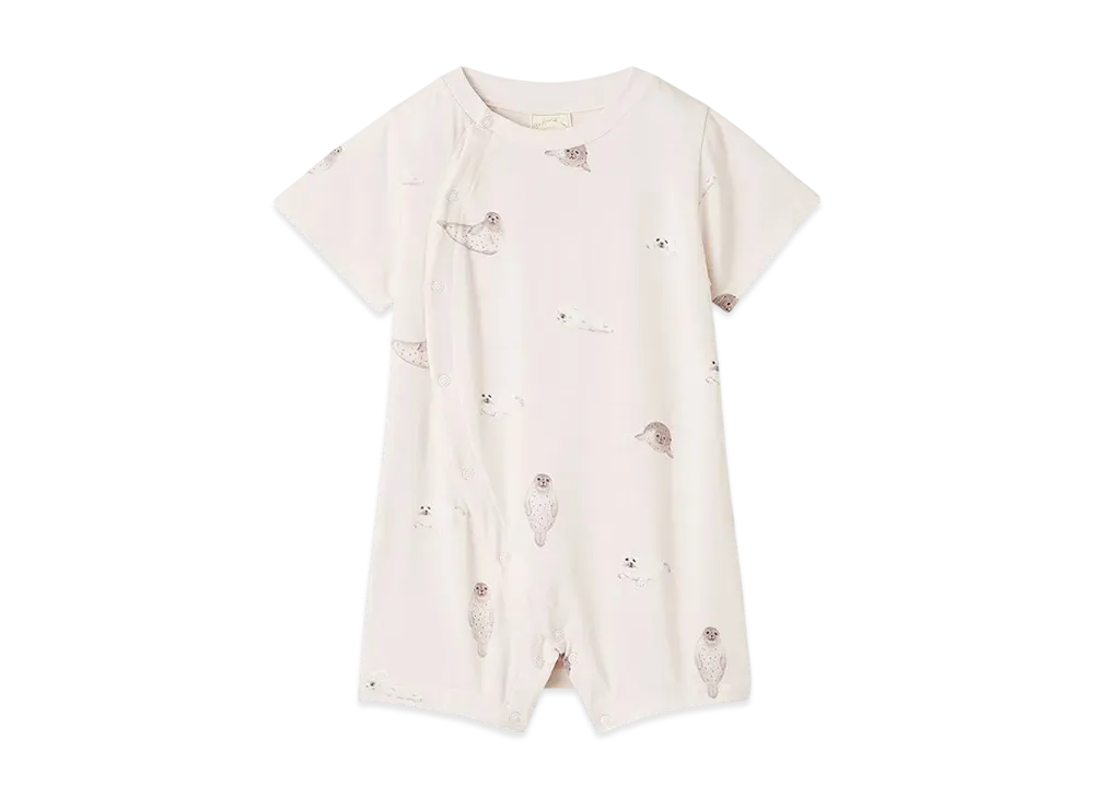 GELATO PIQUE Baby Cool Feeling To The Touch Seal Pattern Romper "Pink"