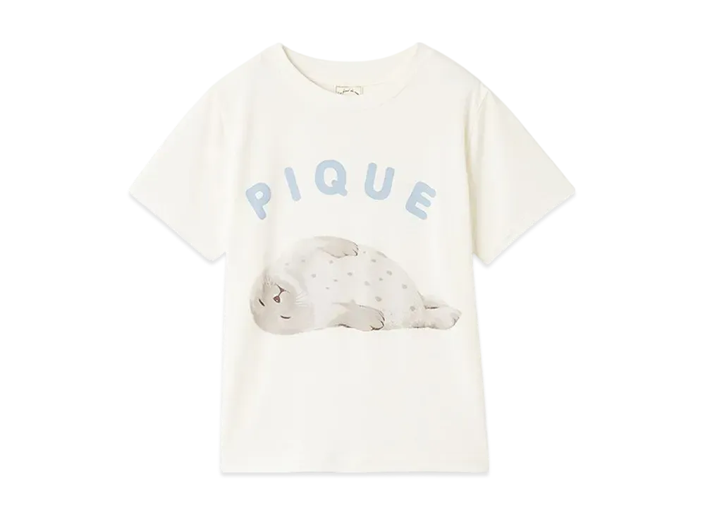 GELATO PIQUE Kids Cool Sensation To The Touch Seal One-Point T-Shirt "Off White"