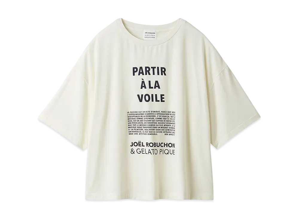 GELATO PIQUE x JOEL ROBUCHON Cool Touch Sensation Cropped One Point Pullover "Off White"