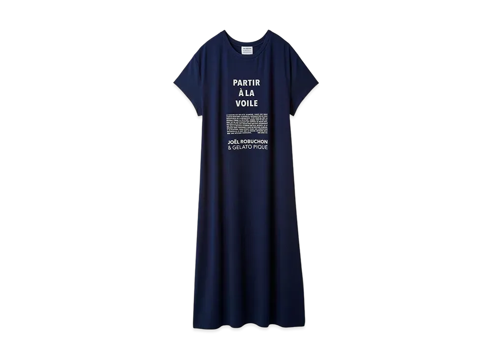 GELATO PIQUE x JOEL ROBUCHON Cool Touch Sensation One Point Dress "Navy"