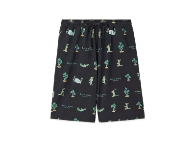 GELATO PIQUE Homme Cool Touch Sensation Crocodile Pattern Printed Shorts "Navy"