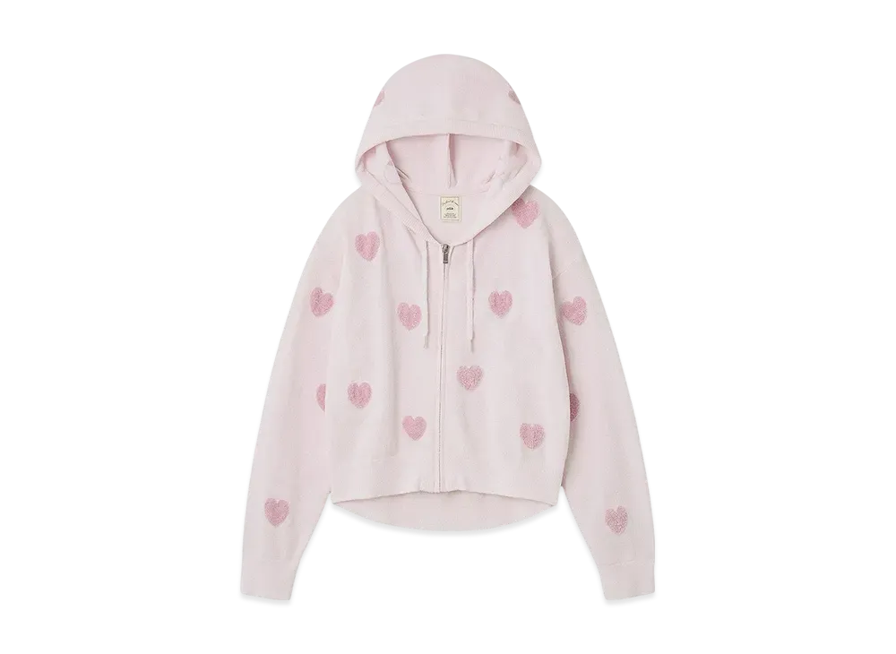 GELATO PIQUE Heart Jacquard Cropped Parka "Pink"