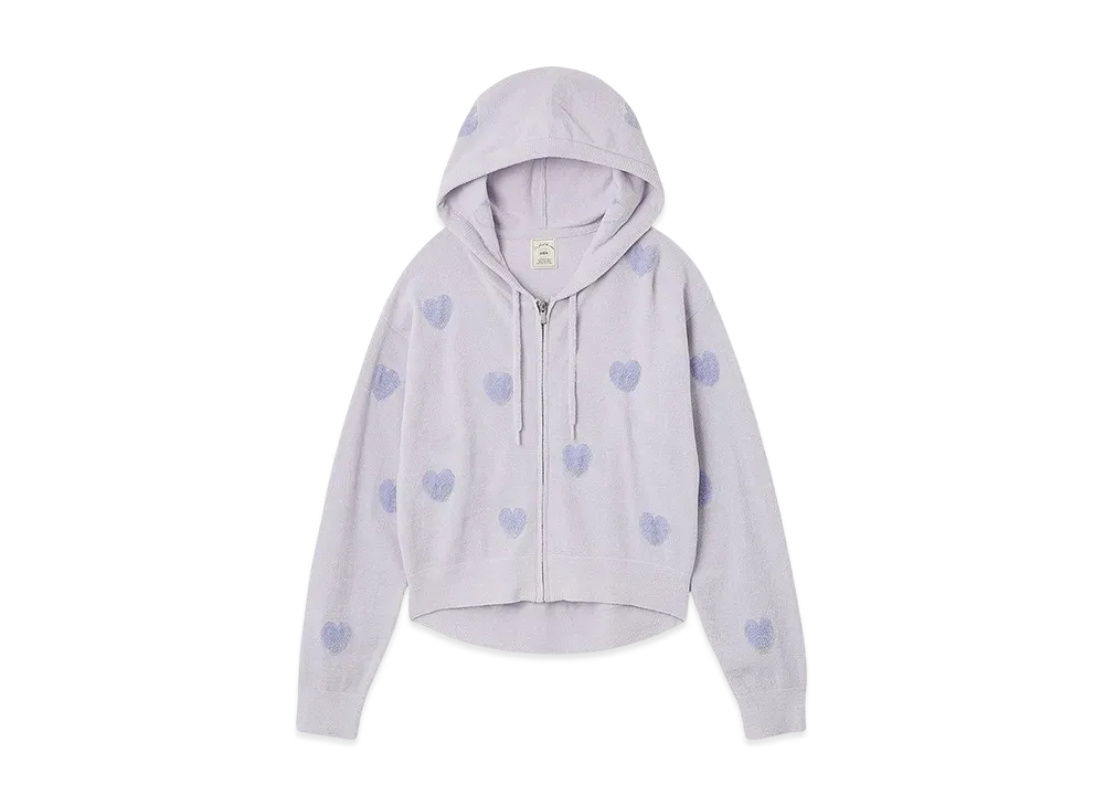 GELATO PIQUE Heart Jacquard Cropped Parka "Purple"
