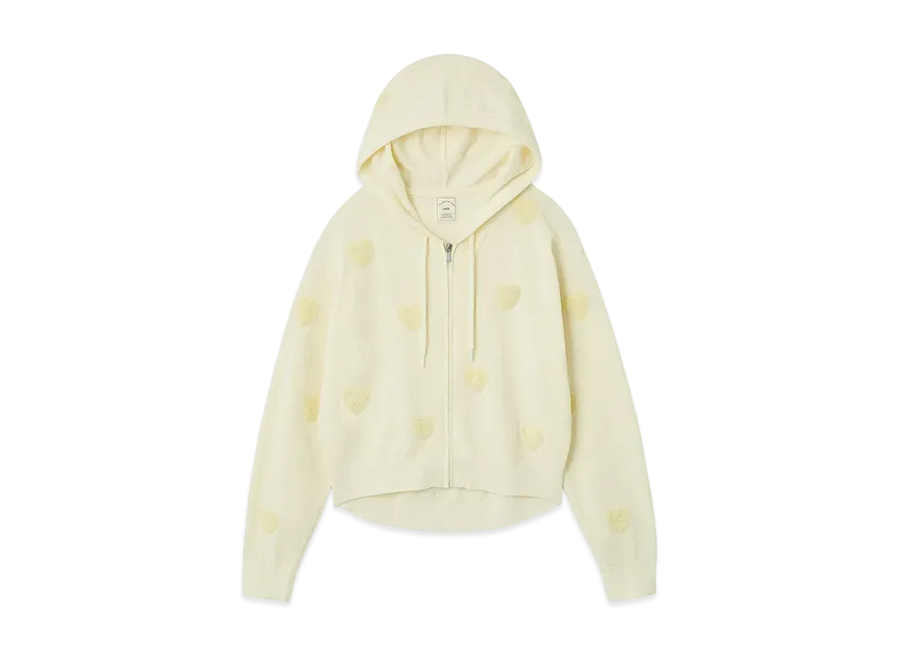 GELATO PIQUE Heart Jacquard Cropped Parka "Yellow"