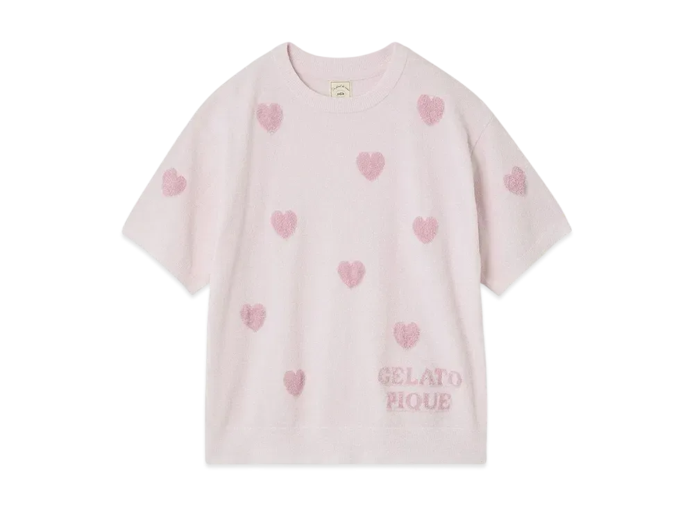 GELATO PIQUE Heart Jacquard Pullover "Pink"