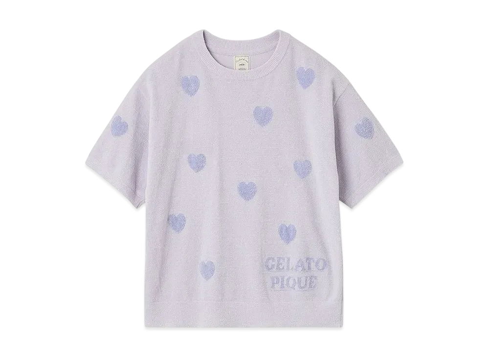 GELATO PIQUE Heart Jacquard Pullover "Purple"