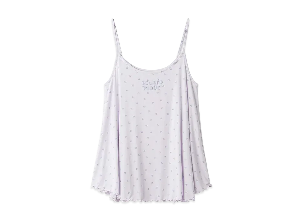 GELATO PIQUE Cool Touch Sensation Heart Pattern Camisole "Purple"