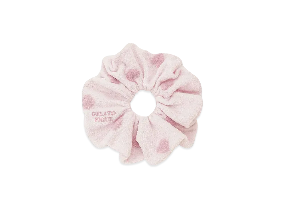GELATO PIQUE Heart Jacquard Scrunchie "Pink"