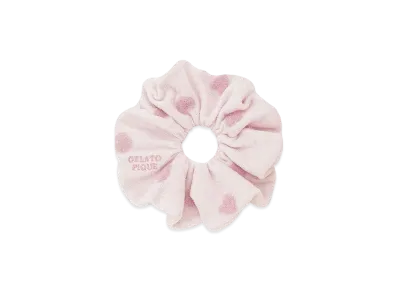 GELATO PIQUE Heart Jacquard Scrunchie "Pink"