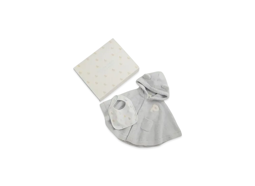 GELATO PIQUE Baby Bear Poncho & Bib 2 Piece Set Gift Box "Blue"
