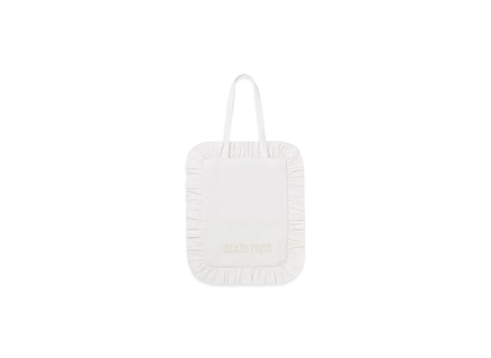 GELATO PIQUE Striped Frill Tote Bag "Off White"