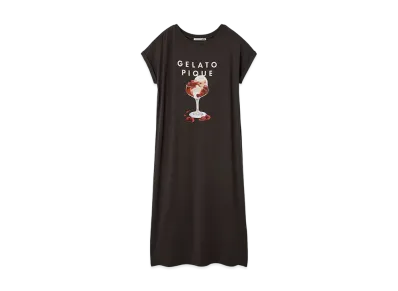 GELATO PIQUE Cool Touch Sensation Cool Rayon Dessert Logo Dress "Charcoal Gray"