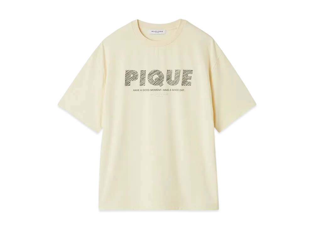 GELATO PIQUE Homme Cool Touch Sensation Function Pique Logo T-Shirt "Ivory"