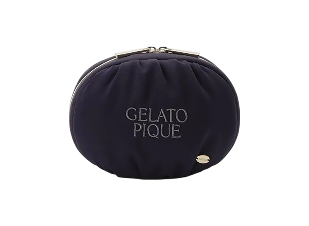 GELATO PIQUE Satin Logo Pouch "Navy"