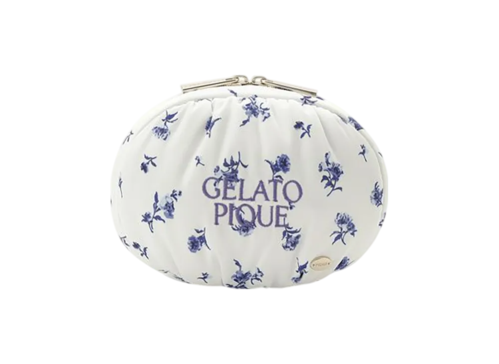 GELATO PIQUE Satin Logo Pouch "Off White"