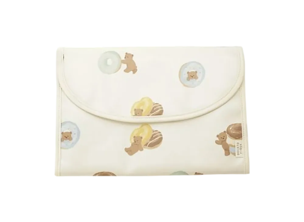 GELATO PIQUE Donut Bear Pattern Mother & Child Notebook Case L "Cream"