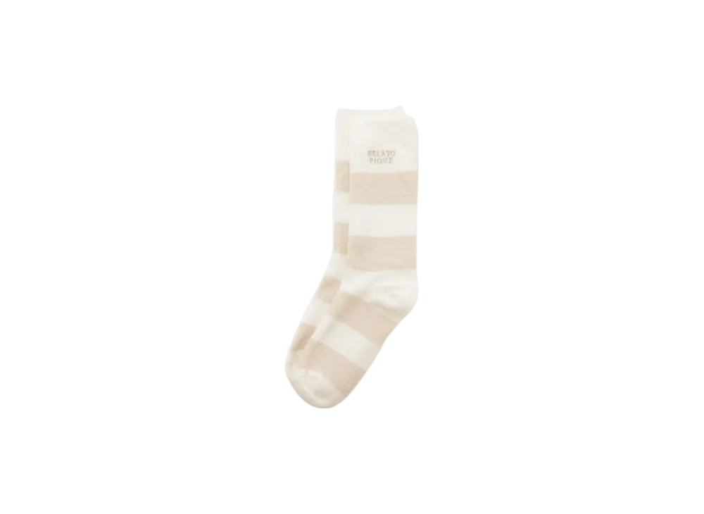 GELATO PIQUE Smoothie Little 2 Border Socks "Beige"