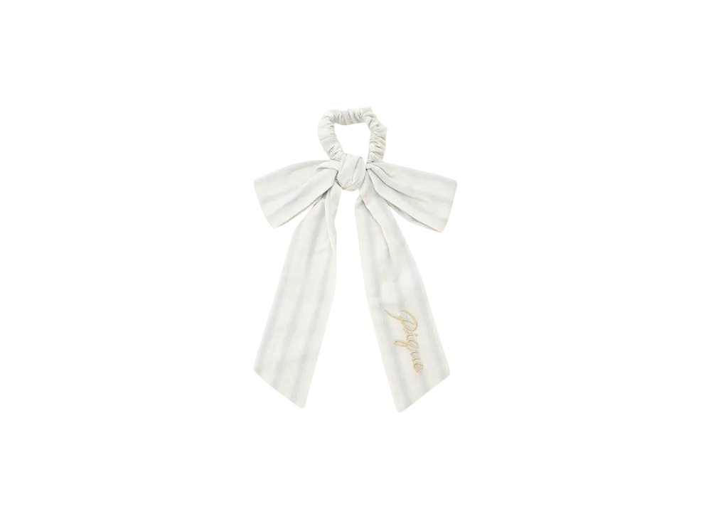GELATO PIQUE Stripe Pattern Ribbon Scrunchie "Blue"