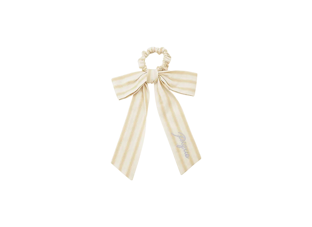 GELATO PIQUE Stripe Pattern Ribbon Scrunchie "Yellow"