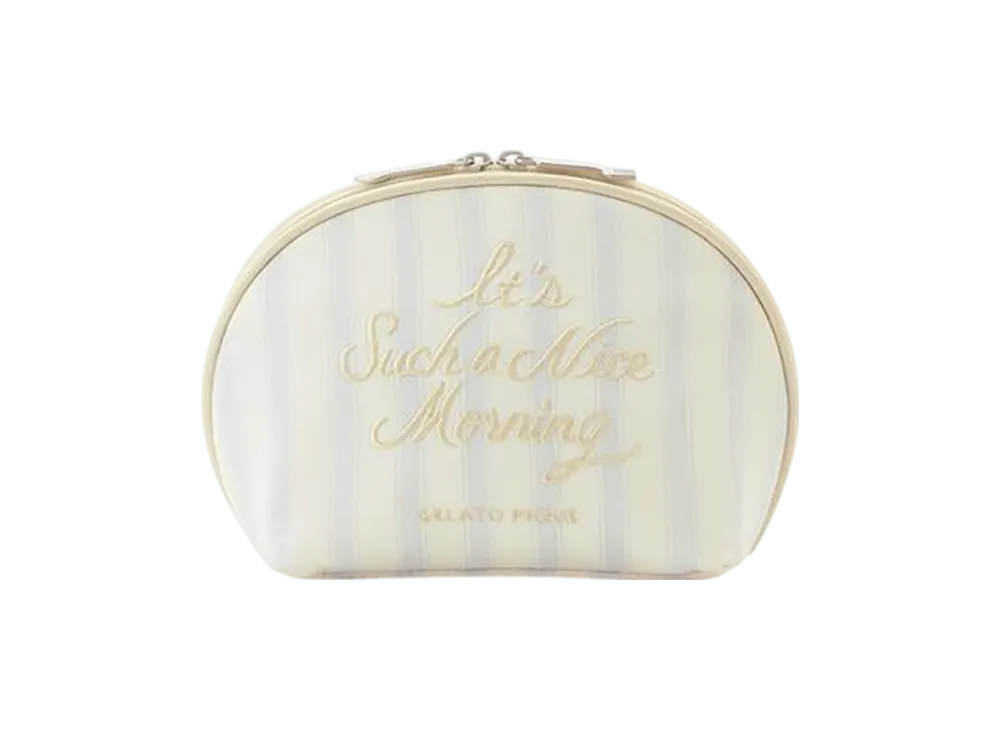 GELATO PIQUE Logo Embroidered Semi-Circle Pouch "Blue"