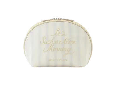 GELATO PIQUE Logo Embroidered Semi-Circle Pouch "Blue"