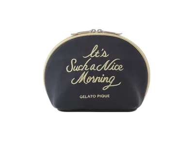 GELATO PIQUE Logo Embroidered Semi-Circle Pouch "Navy"