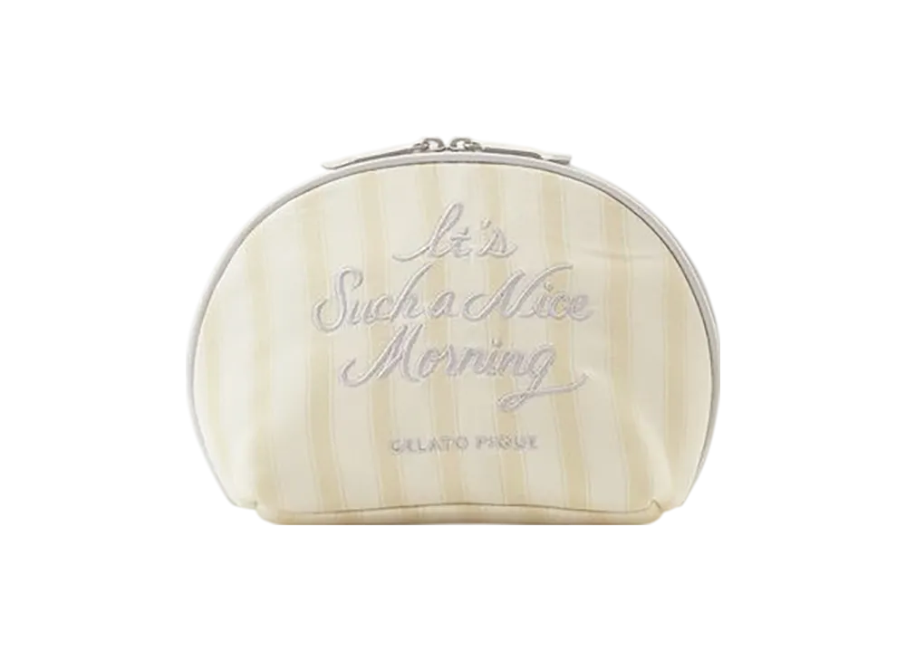 GELATO PIQUE Logo Embroidered Semi-Circle Pouch "Yellow"