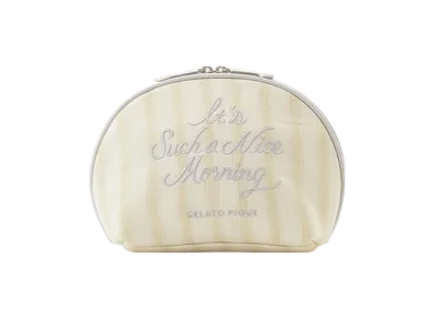GELATO PIQUE Logo Embroidered Semi-Circle Pouch "Yellow"