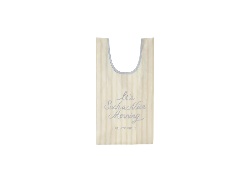 GELATO PIQUE Stripe Pattern Mini Eco Bag "Yellow"